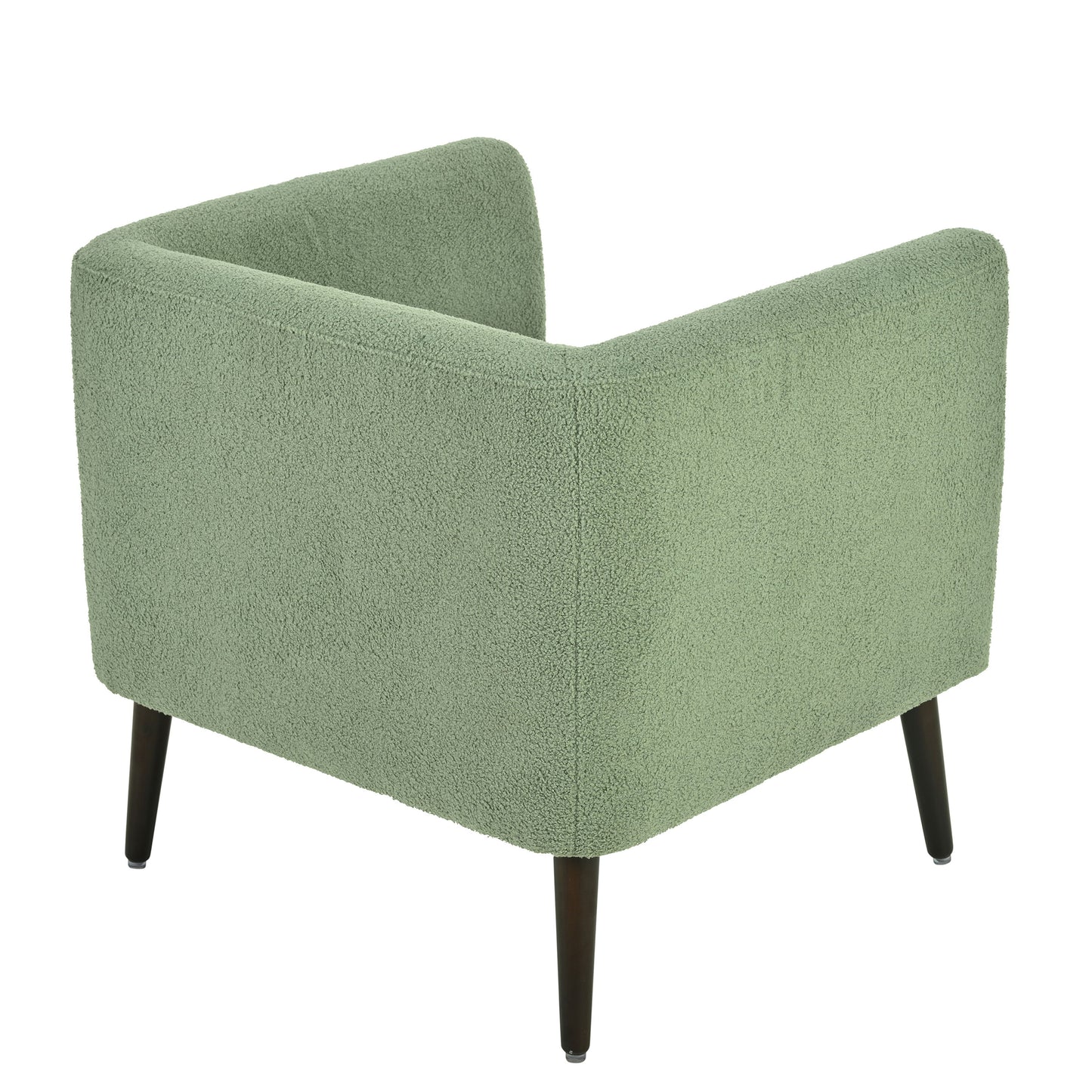 Modern Accent Chair, Upholstered Armchair For Living Room, Mid Century Fabric Lounge Chair With Pillow, Comfortable Reading Chair With Wood Legs For Living Room, Reception Room - Light Green