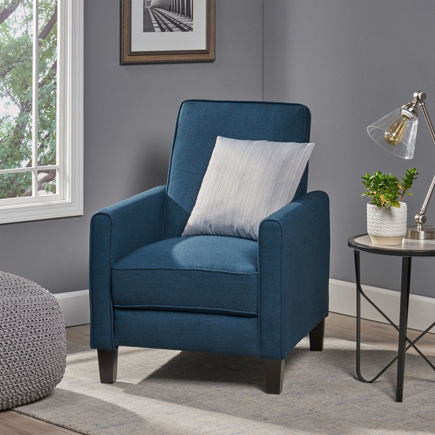 Push Back Chair For Elegant Home - Navy Blue
