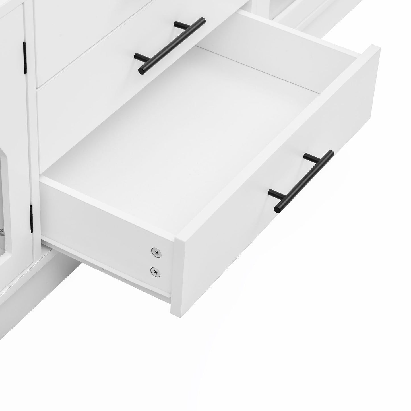 Modern Minimalist TV Stand For TVs Up To 75", Entertainment Center Media Console Cabinet With Adjustable Shelves For Living Room - White