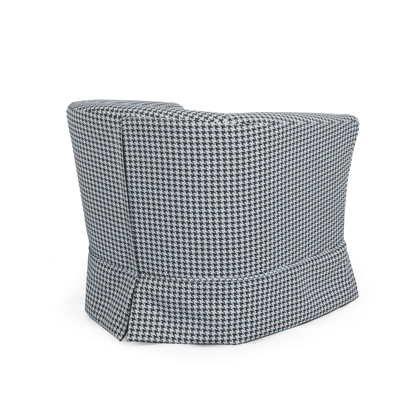Zeniqua - Upholstered Swivel Chair With Loose Cover - White - Black