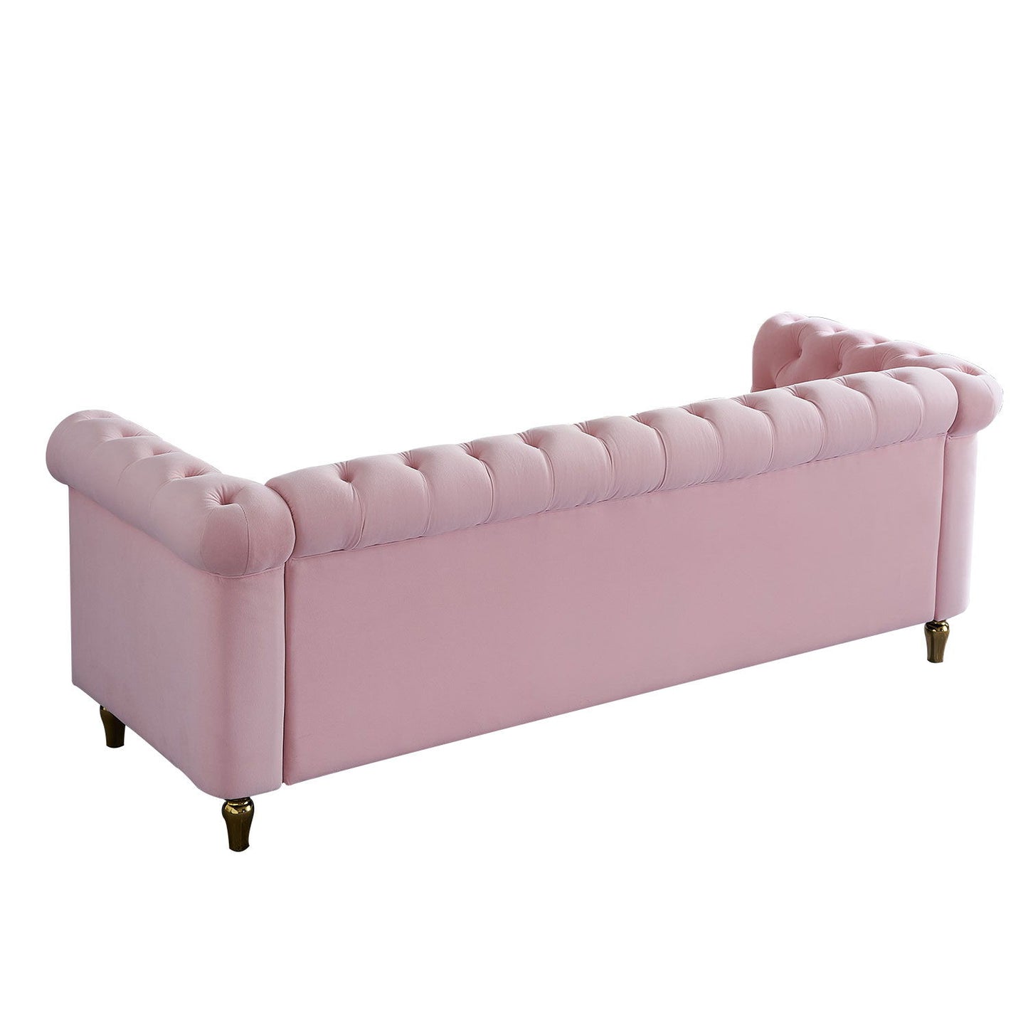 Chesterfield - Velvet Sofa 84.65" For Living Room - Pink