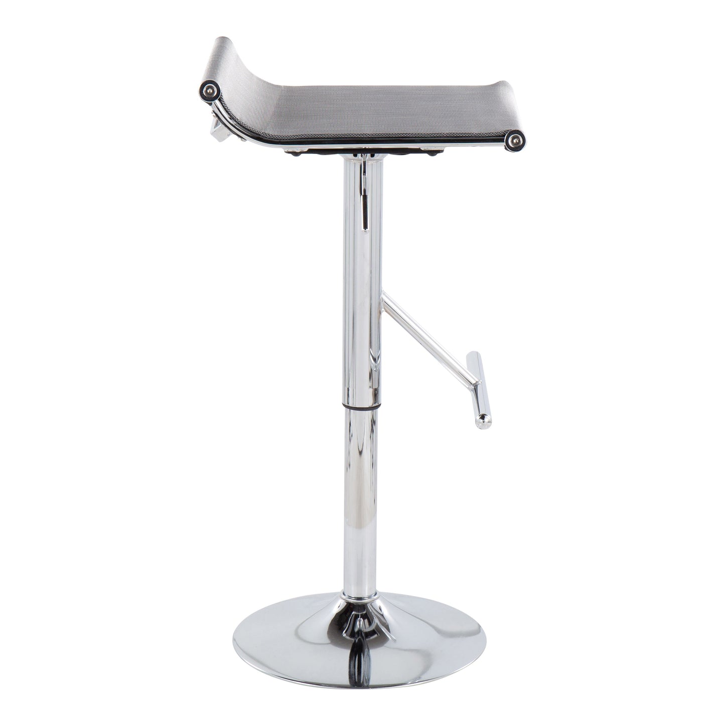 Mirage Ale - Contemporary Adjustable Bar Stool - Chrome / Silver Mesh