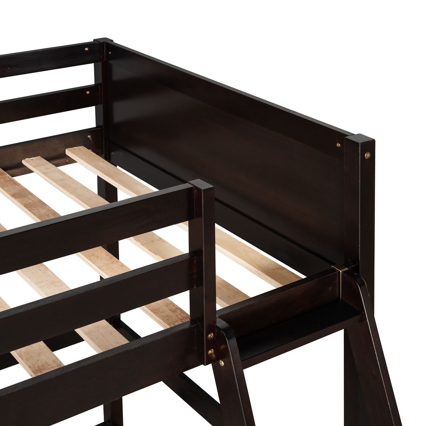 Twin Size Loft Bed With Ladder - Espresso