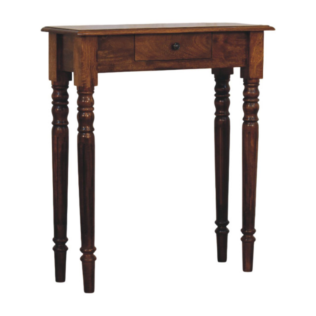 Turned Legs 1 Drawer Console - Brown
