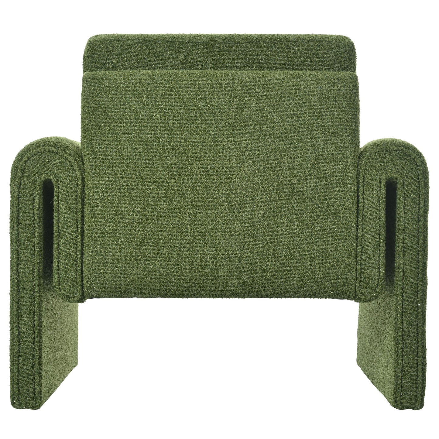 Modern Boucle Upholstered Accent Chair Sturdy Support & Luxurious Comfort Solid, Manufactured Wood - Green