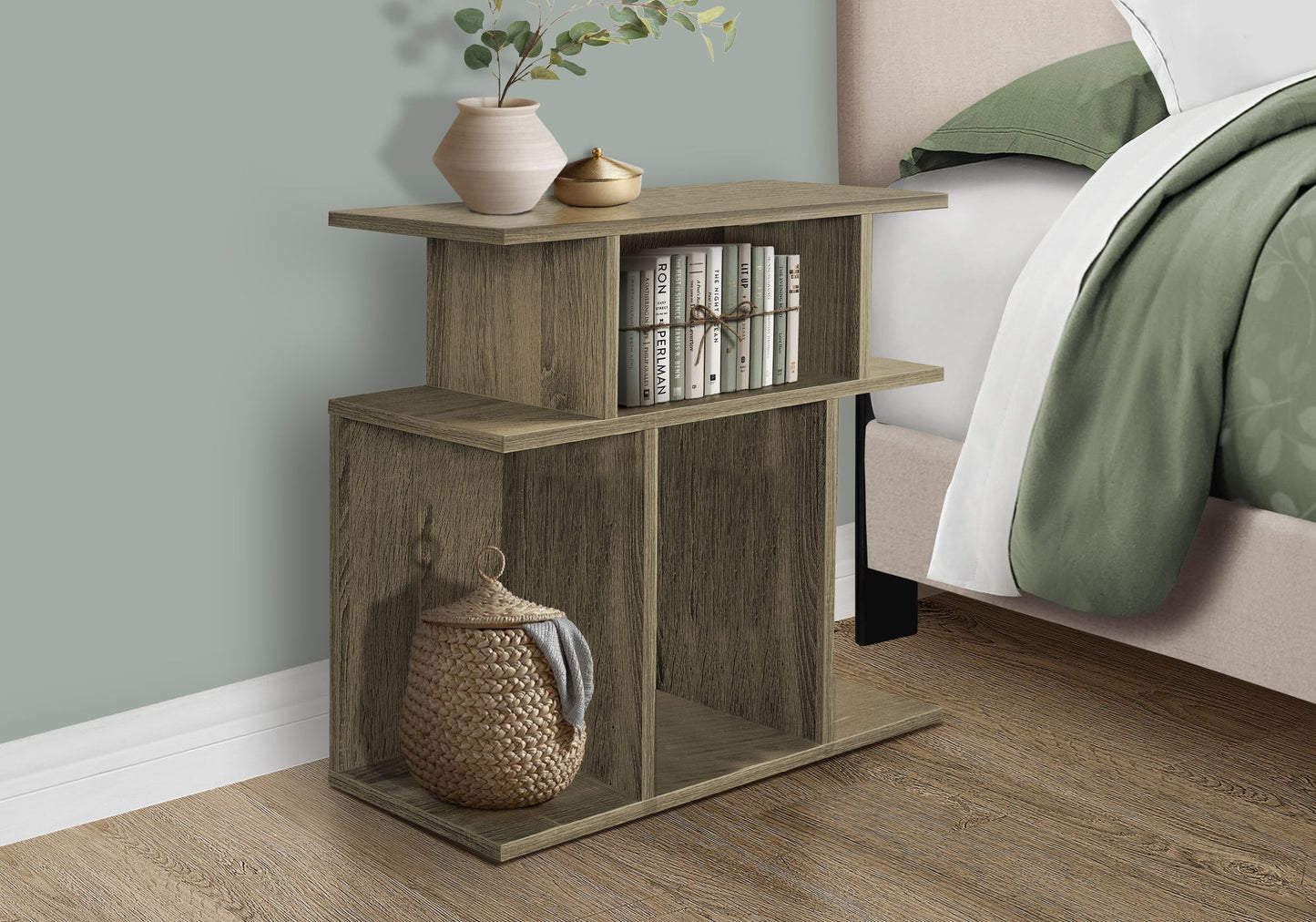 Accent Table, Side Contemporary - Taupe