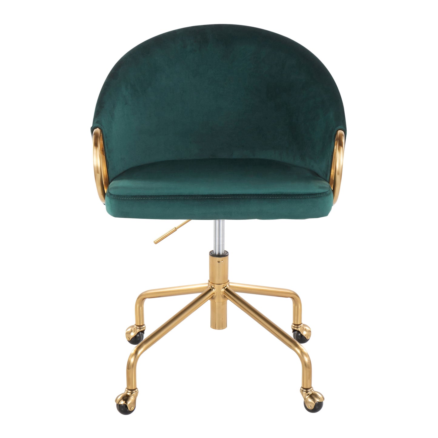 Claire - Contemporary / Glam Task Chair - Gold / Green
