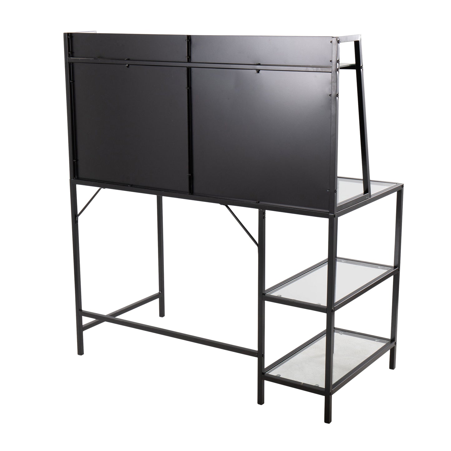 Geo - Tier Contemporary Desk - Black / Clear