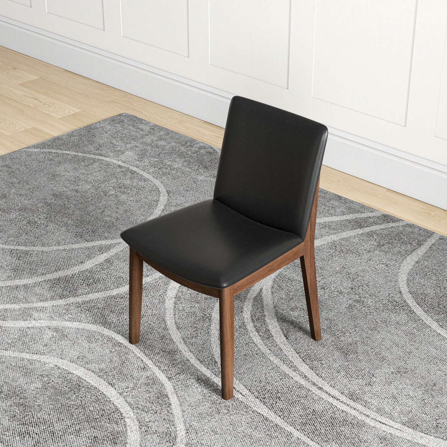 Laura - Mid-Century Modern Solid Wood Dining Chair (Set of 2) - Black