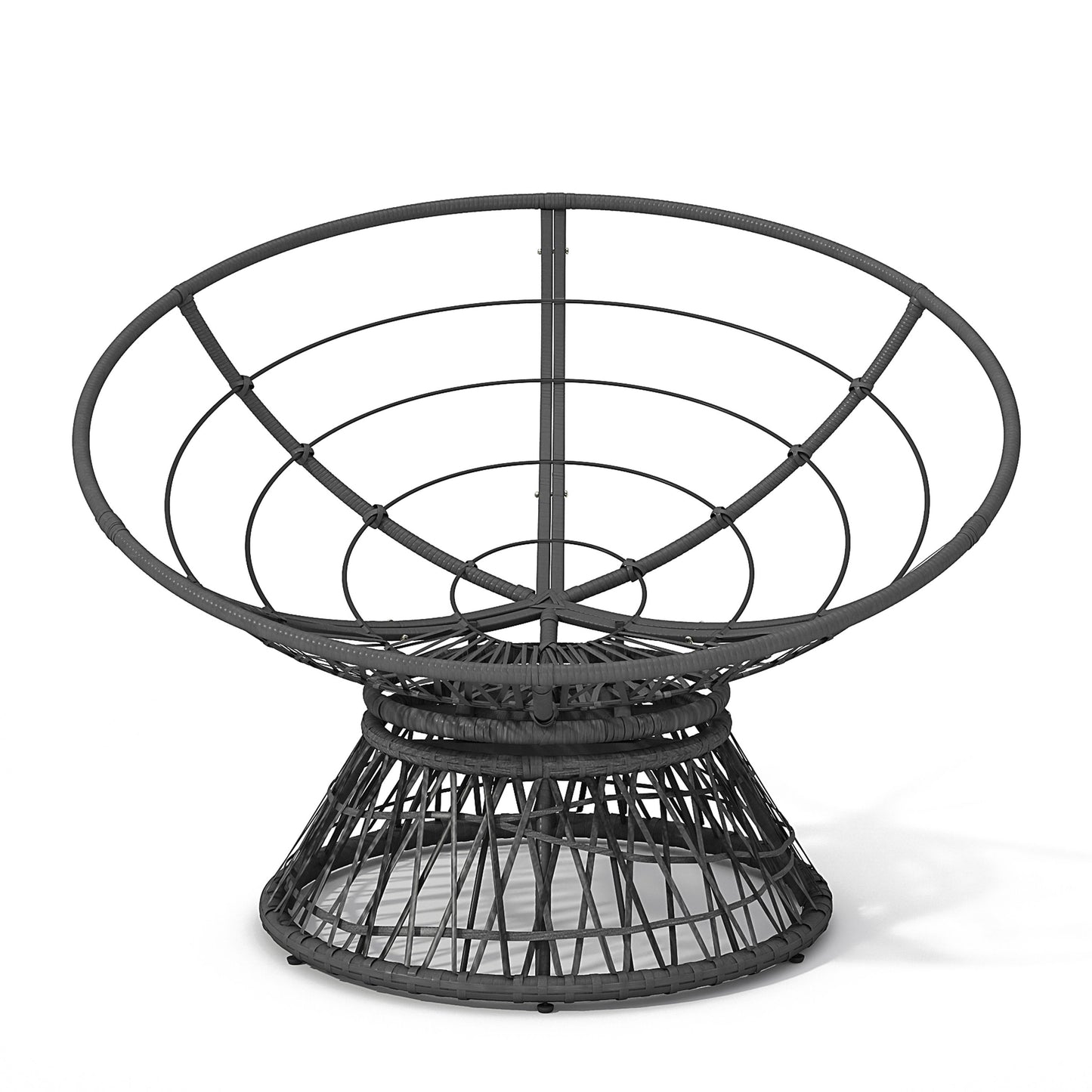 Ergonomic Wicker Chair With Cloud Thick Density Cushion, 3 Proof Cover High Capacity Iron Frame Fluid 360ÔøΩÔøΩÔøΩÔøΩÔøΩÔøΩÔøΩÔøΩÔøΩÔøΩÔøΩÔøΩÔøΩÔøΩÔøΩ Swivel - Gray