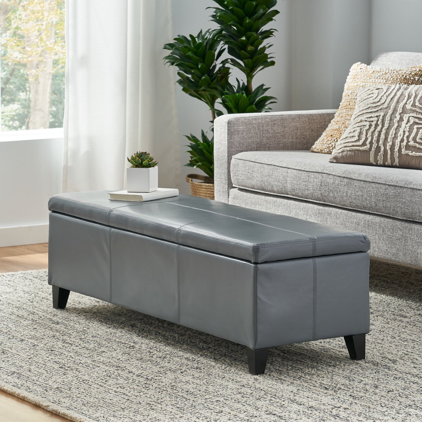 Glouster - Contemporary Storage Ottoman With Versatile Functionality - Gray