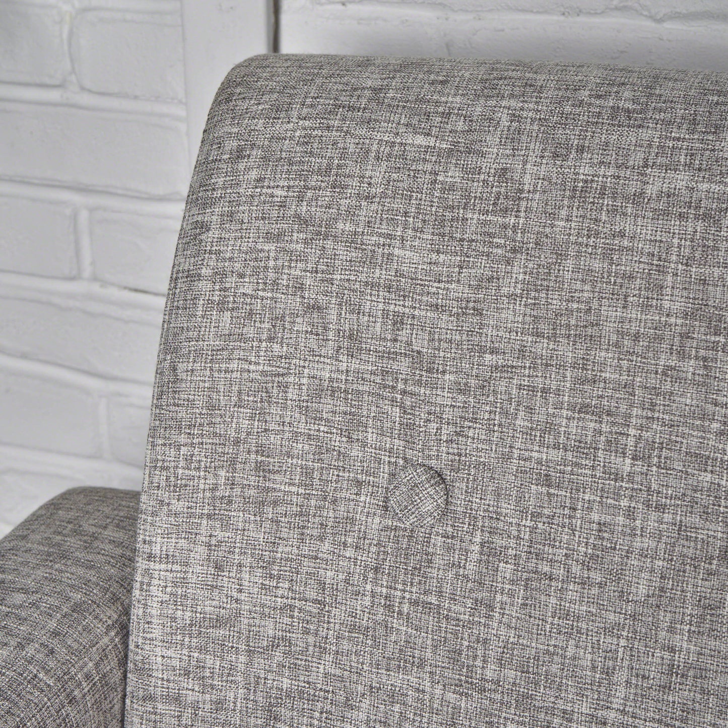 Nebulize - Upholstered Fabric Club Chair With Button Tufted And Square-Off Arm And Back - Light Gray