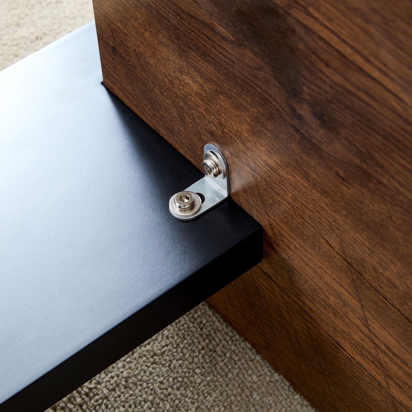 Walnut Colored Coffee Table, Suitable For Modern Minimalist Living Rooms - Walnut