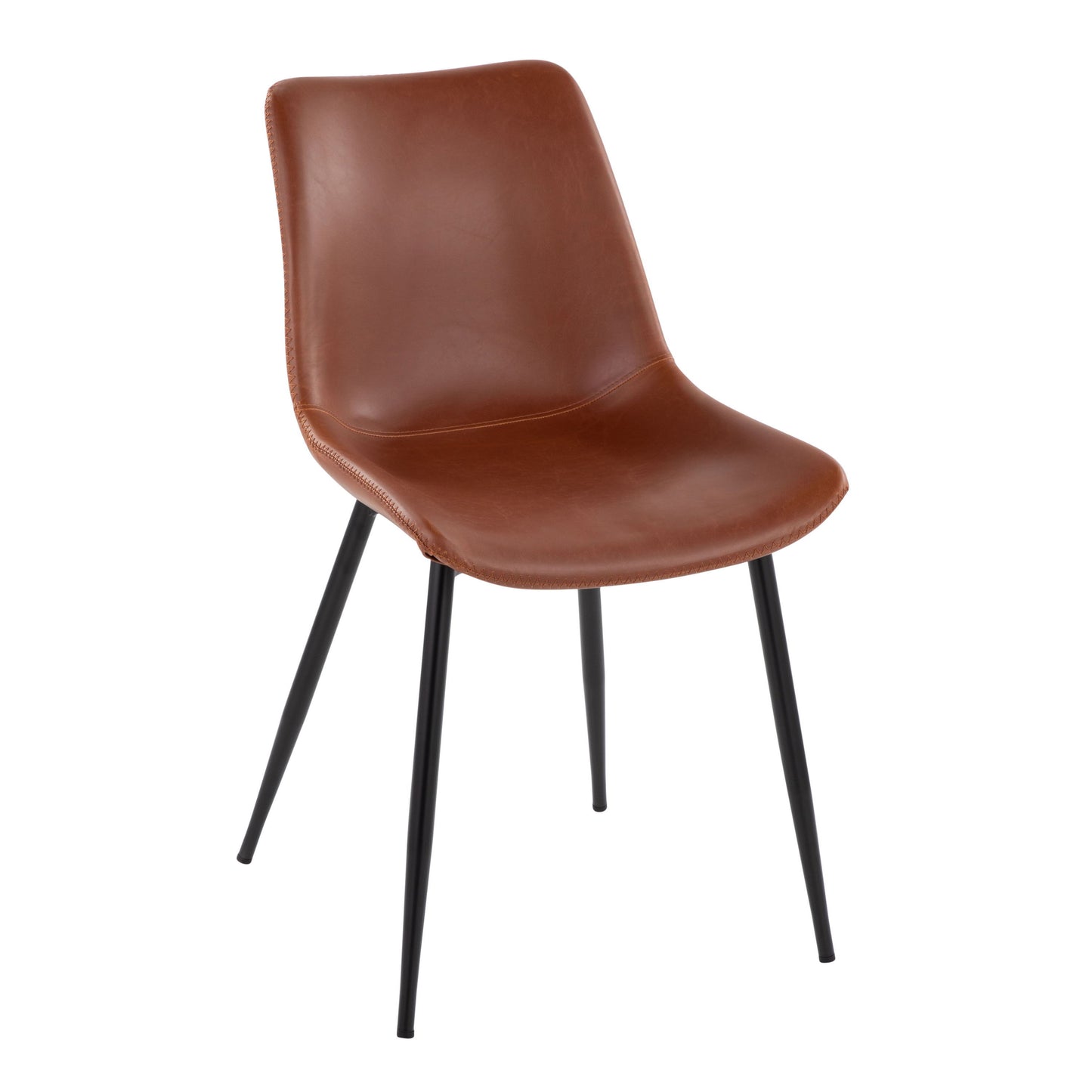 Durango - Contemporary Dining Chair (Set of 2) - Black / Cognac