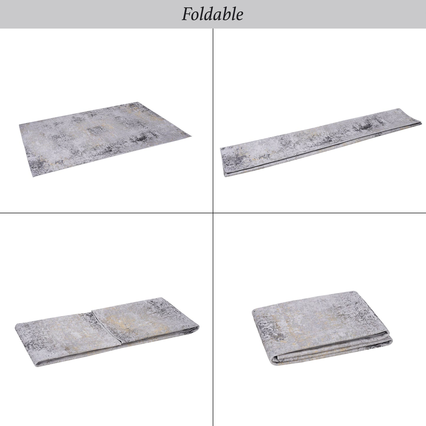 Maval - 3' X 5' Washable Area Rug - Gray