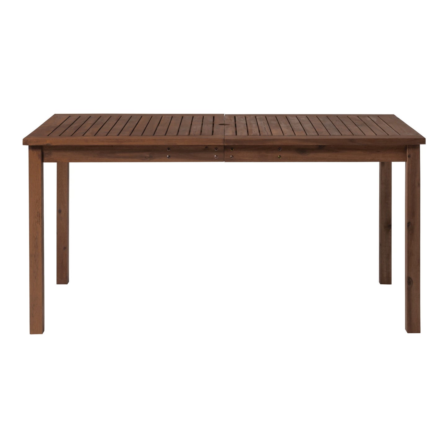 Contemporary Slat Top Acacia Wood Outdoor Dining Table - Dark Brown