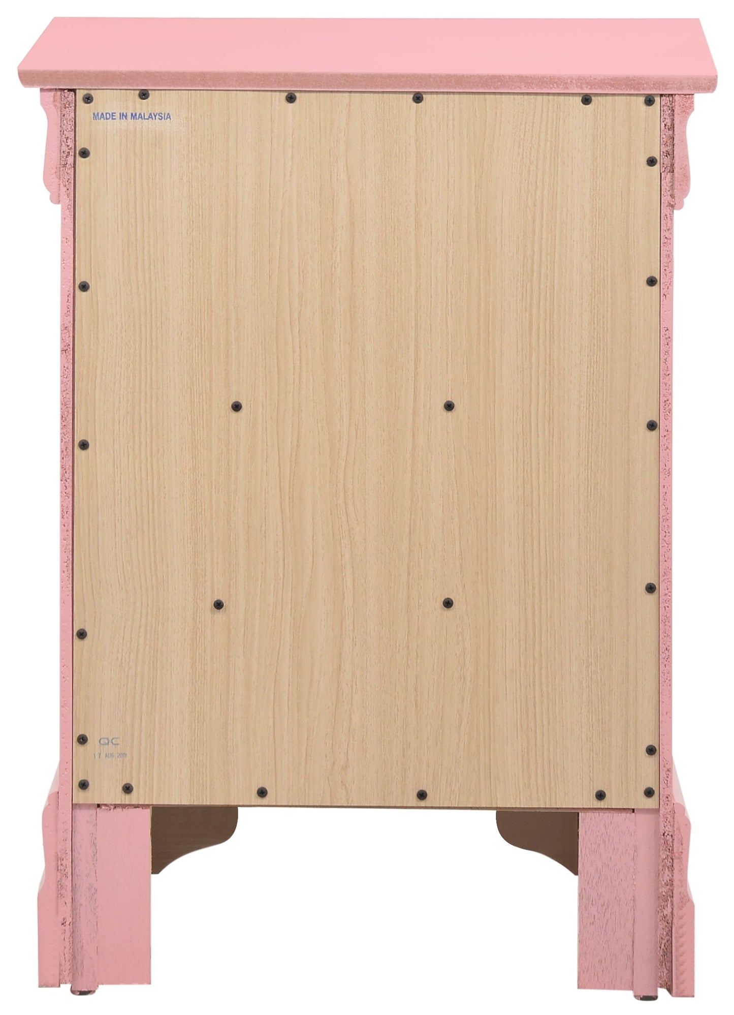 Louis Phillipe - 3 Drawer Nightstand - Pink