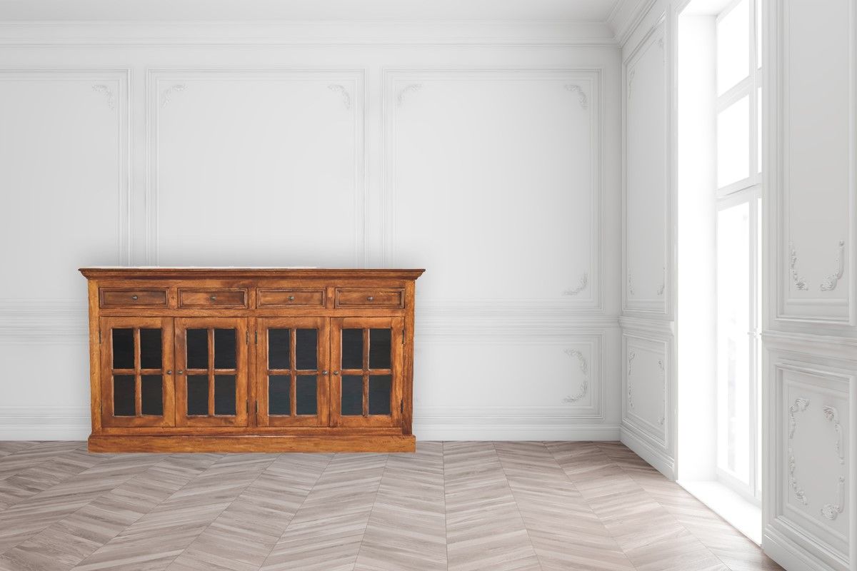 Large Glazed Sideboard - Chestnut