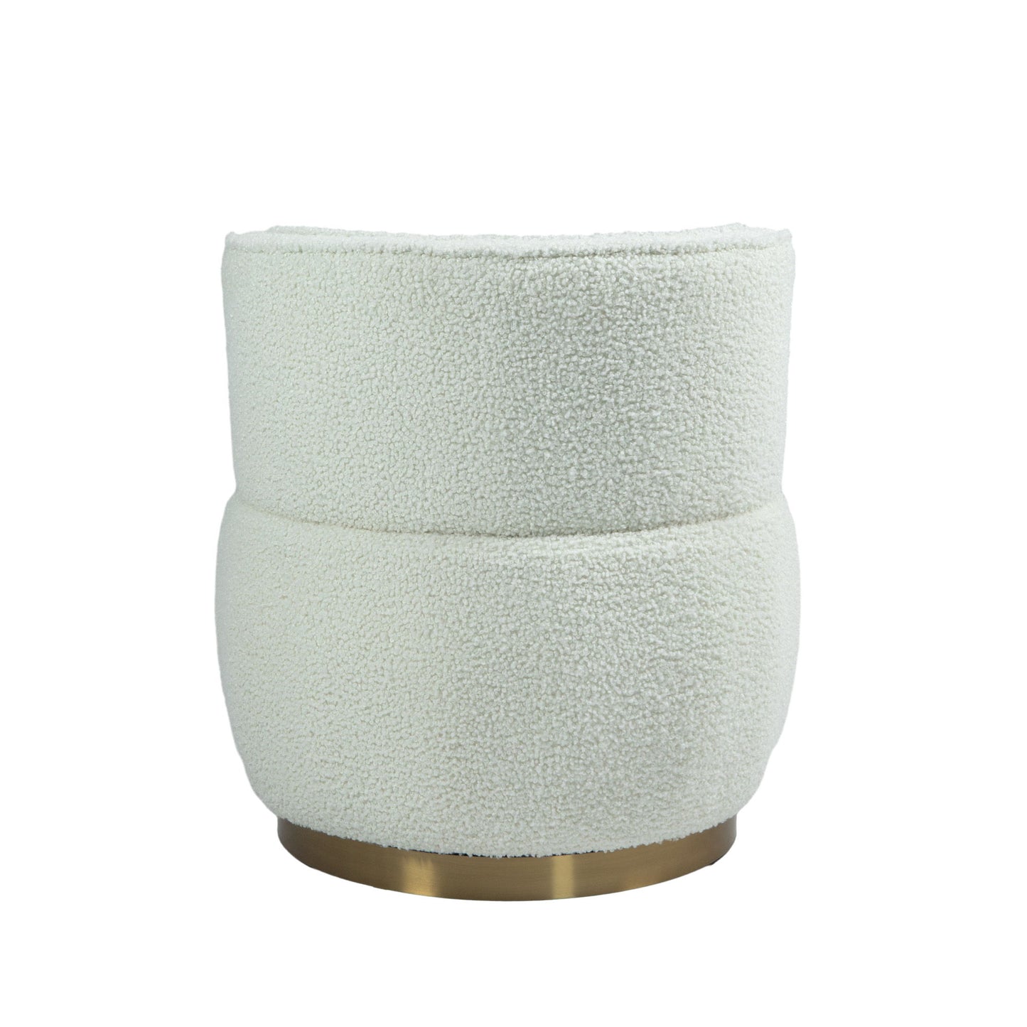 Coolmore - 360 Degree Swivel Cuddle Barrel Accent Sofa Chair, Round Armchair With Wide Upholstered Teddy Fabric - Cream