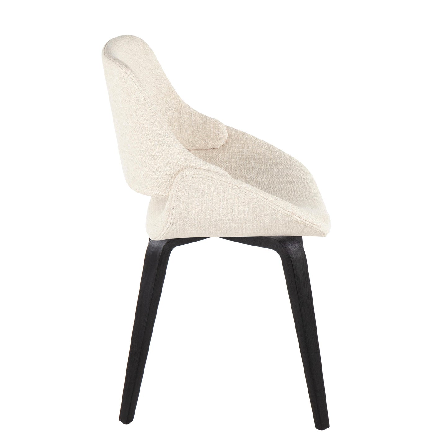 Fabrico - Mid-Century Modern Dining Chair (Set of 2) - Black / Cream