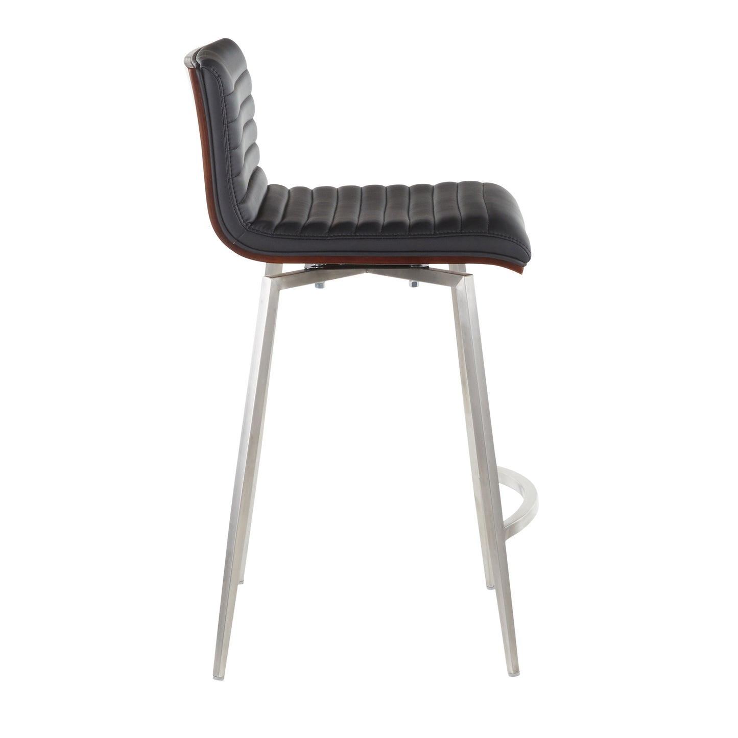 Mason - Contemporary Swivel Counter Stool (Set of 2) - Walnut / Black