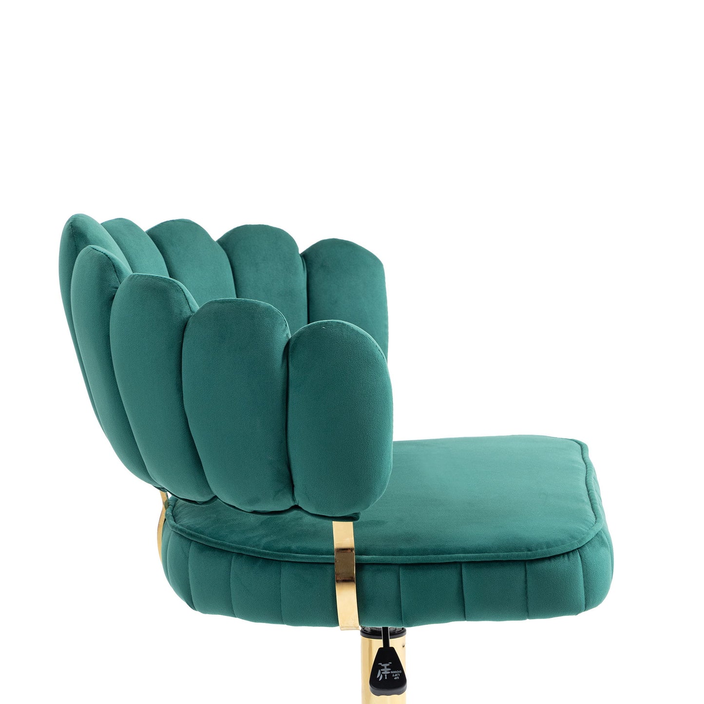 Velvet Home Office Desk Chair, Modern Cute Computer Chair, Wheels Swivel Height Adjustable Task Chair - Emerald