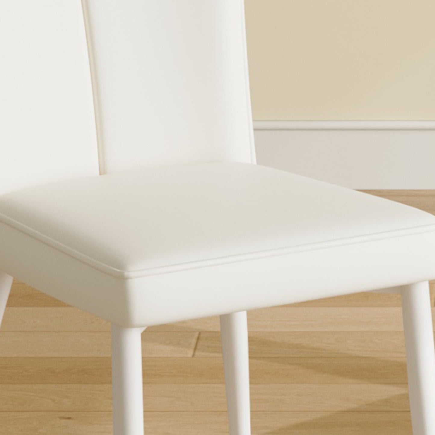 Style Minimalist Dining Chairs With 4 White Sponge Seats And Metal Legs, With 1 Chair Serving Multiple Purposes - Milky White