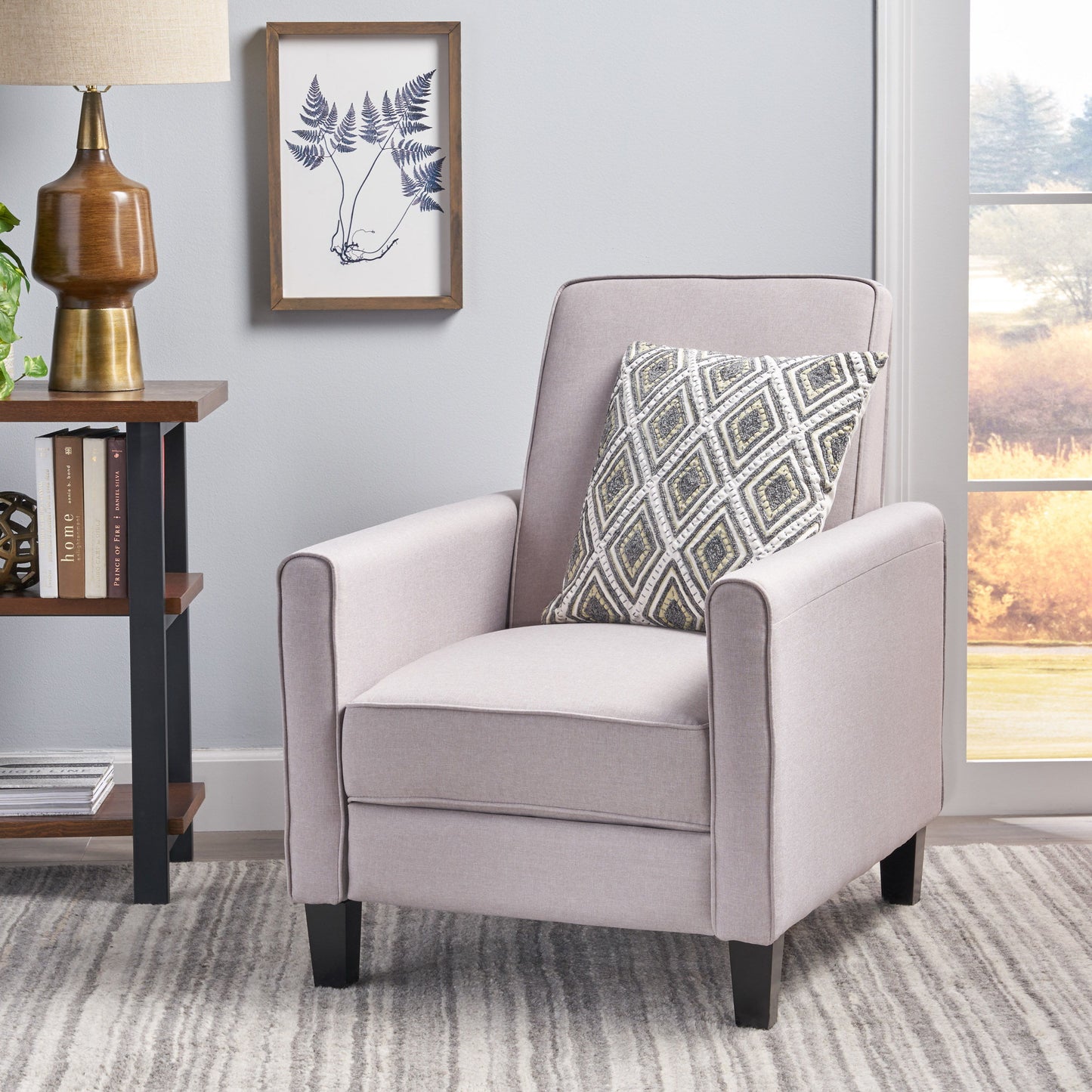 Recliner Push Back Chair For Elegant Home - Beige