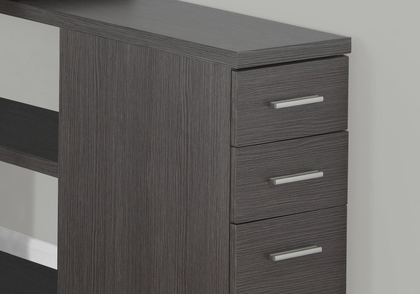 Computer Desk, Home Office, Corner, Left, Right Set - Up, Storage Drawers, L Shape, Laptop, Contemporary & Modern - Gray