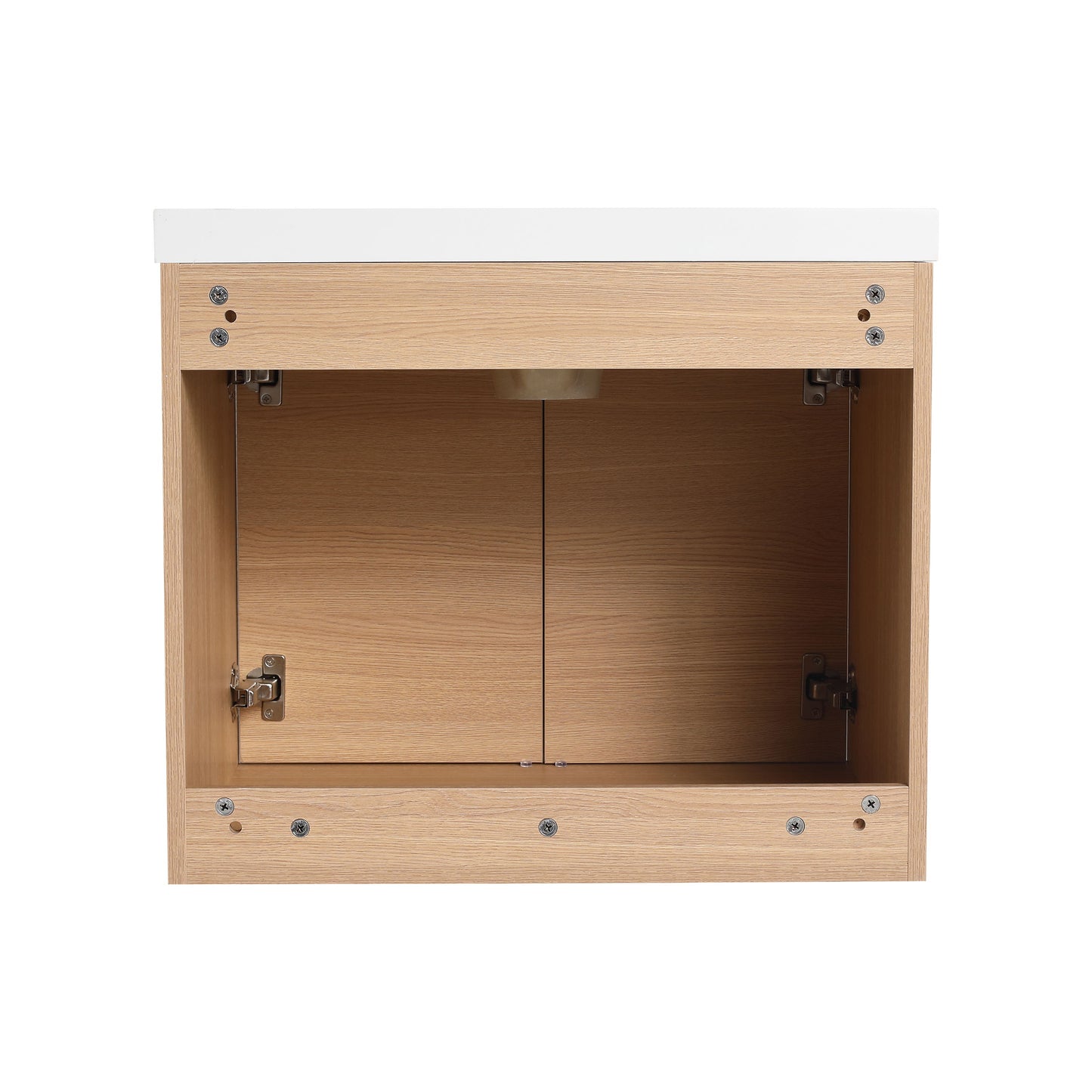 Bathroom Vanity Set With Resin Countertop Sink, 2 Doors - Oak