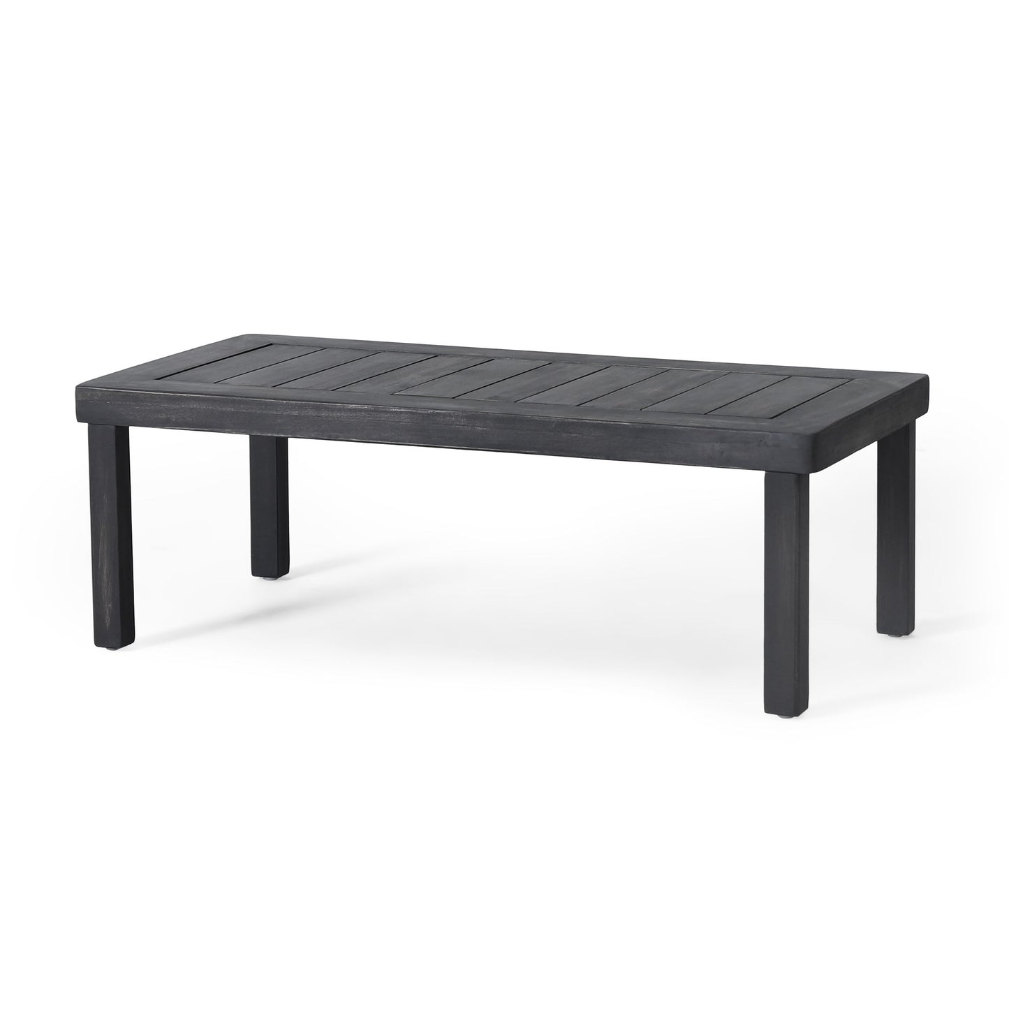 Acacia Wood Loveseat And Coffee Table Set With Cushions - Gray