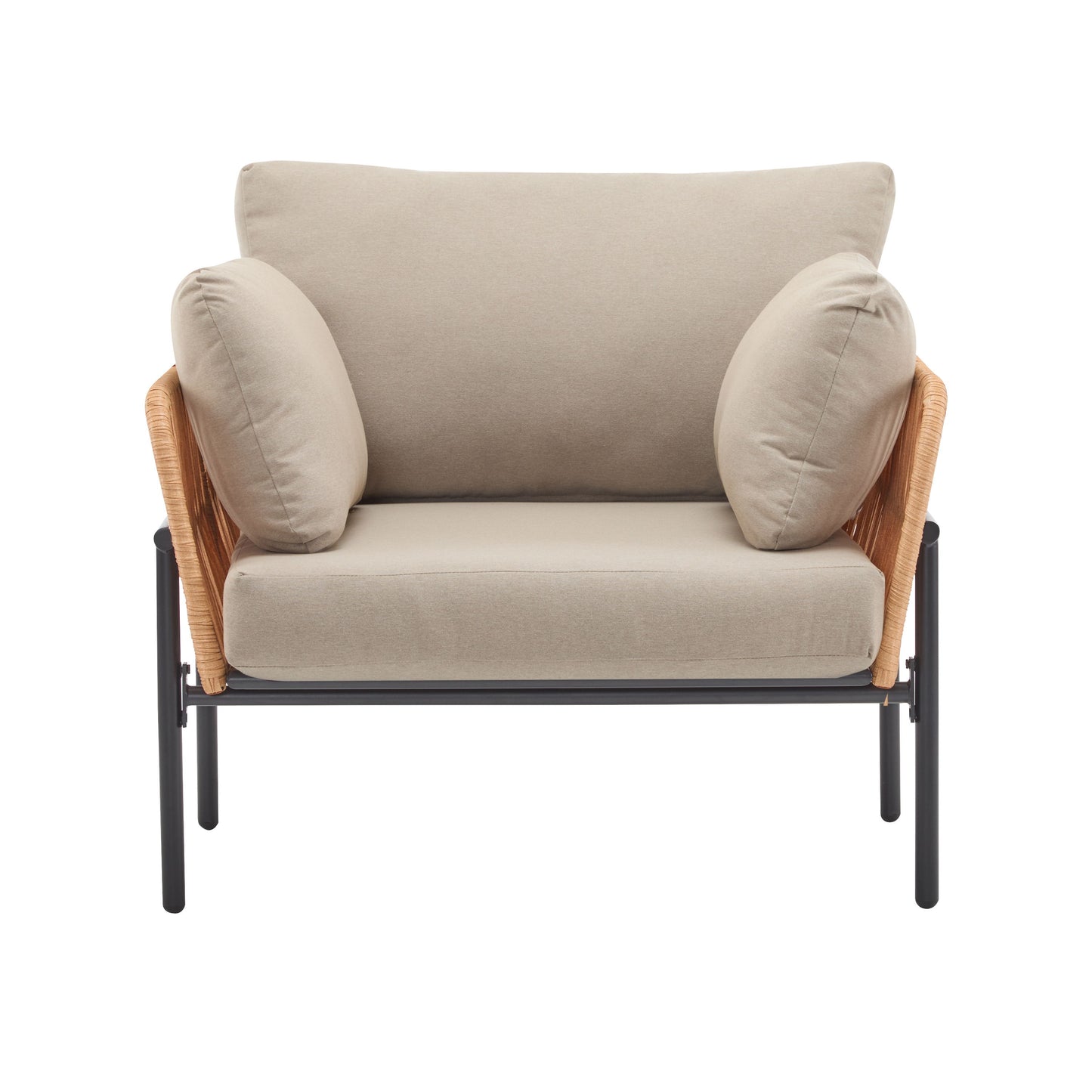 Lounge Chair With Cushions For Natural And Modern Spaces - Beige / Natural