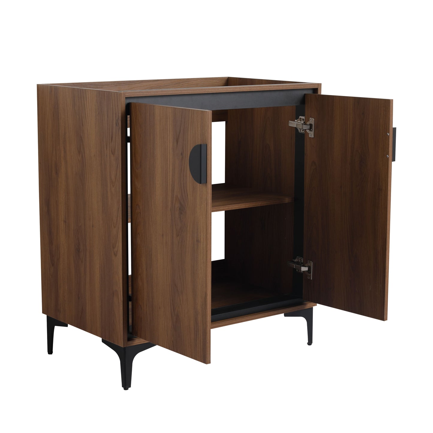 30" Bathroom Vanity Freestanding Cabinet With 2 Doors - Brown