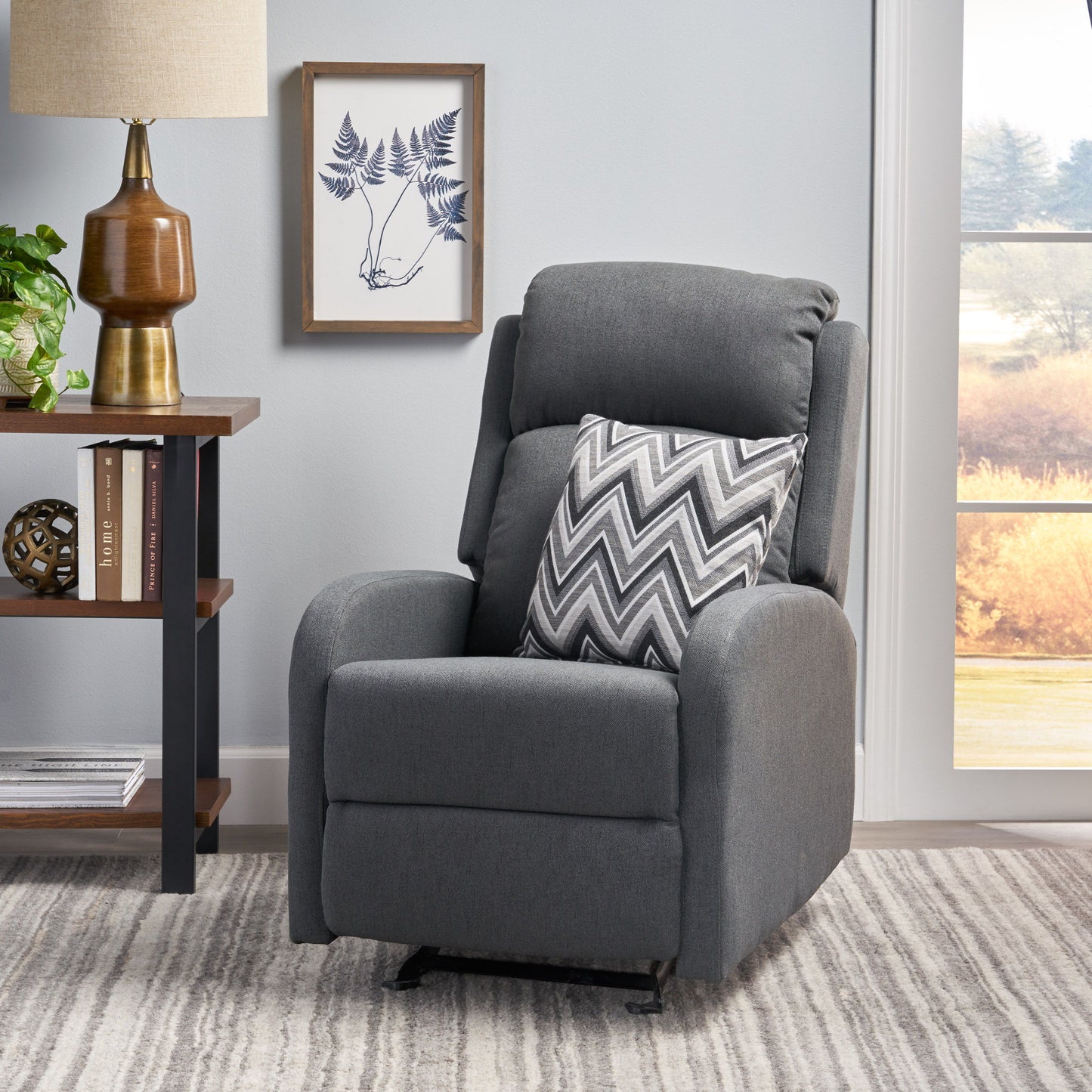 Wide Manual Rocker Standard Recliner - Dark Gray