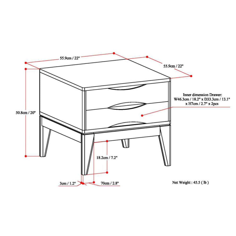 Harper - End Table - Teak
