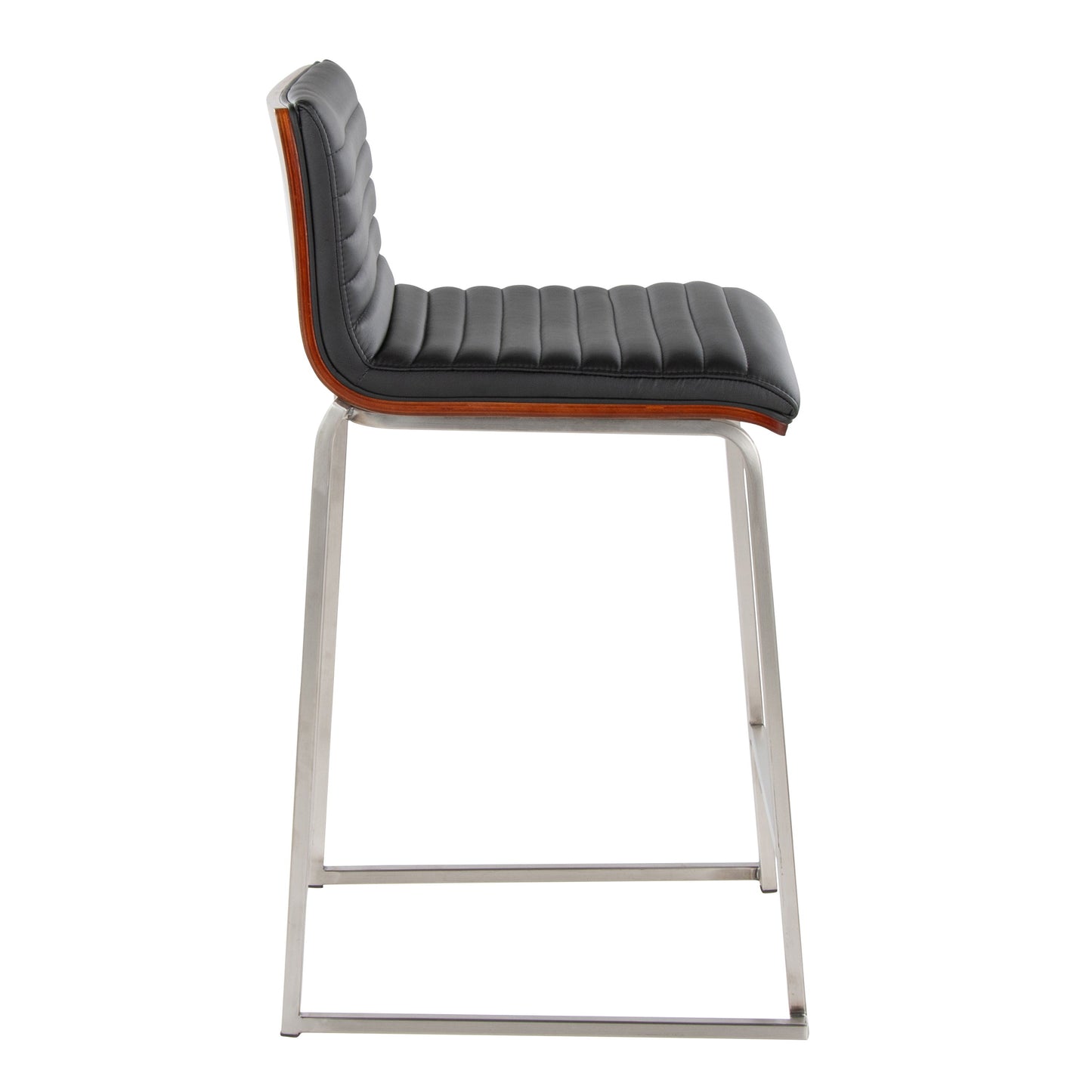 Mason Mara - Contemporary Fixed Height Counter Stool (Set of 2) - Walnut / Black