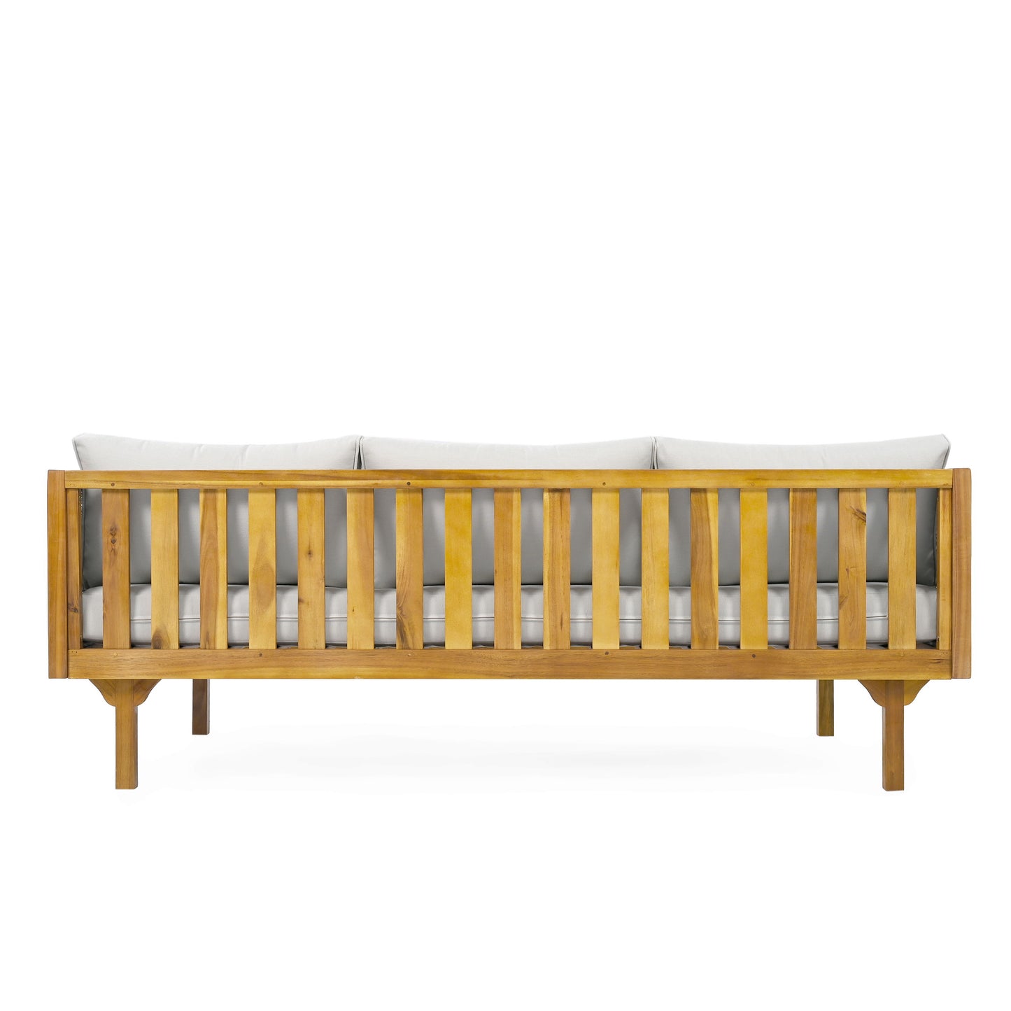 Claremont - 3 Seater Daybed With Rattan Arms - Light Gray