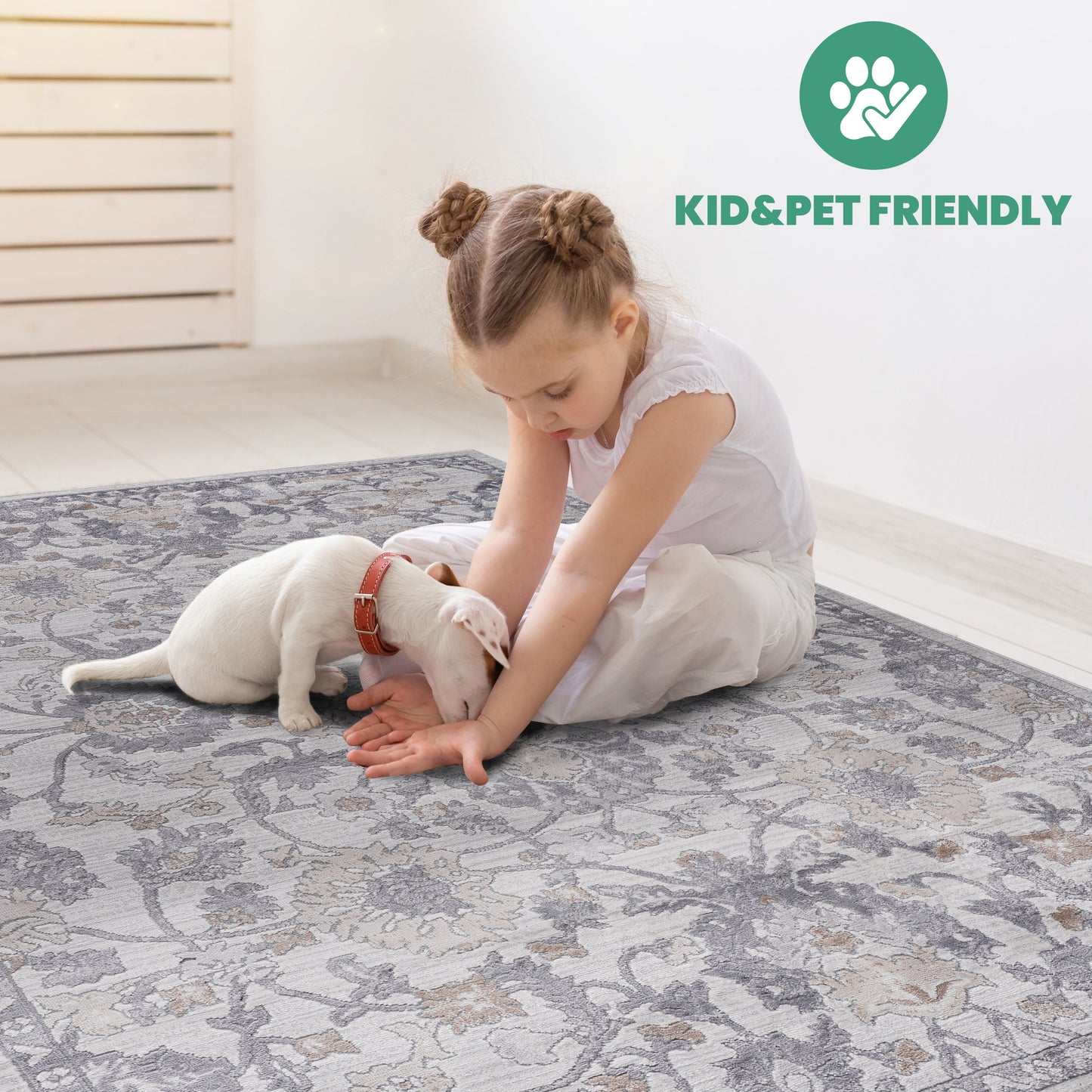 Marfi - 6' X 9' Oriental Area Rug - Gray / Silver
