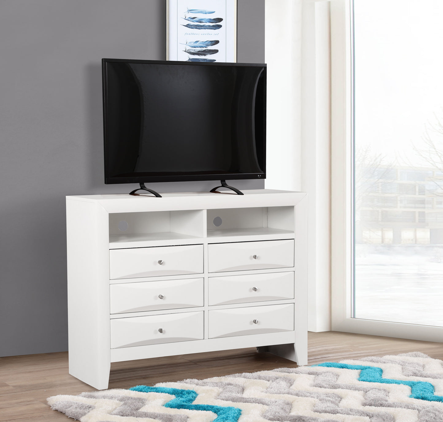 Marilla - Media Chest - White