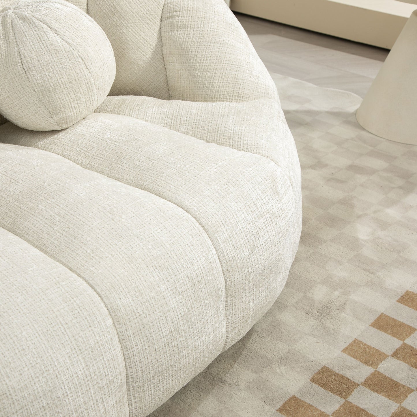High Back Bean Bag Sofa Couch For Adults And Kids, Comfortable Lounger, Indoor & Outdoor Use - White