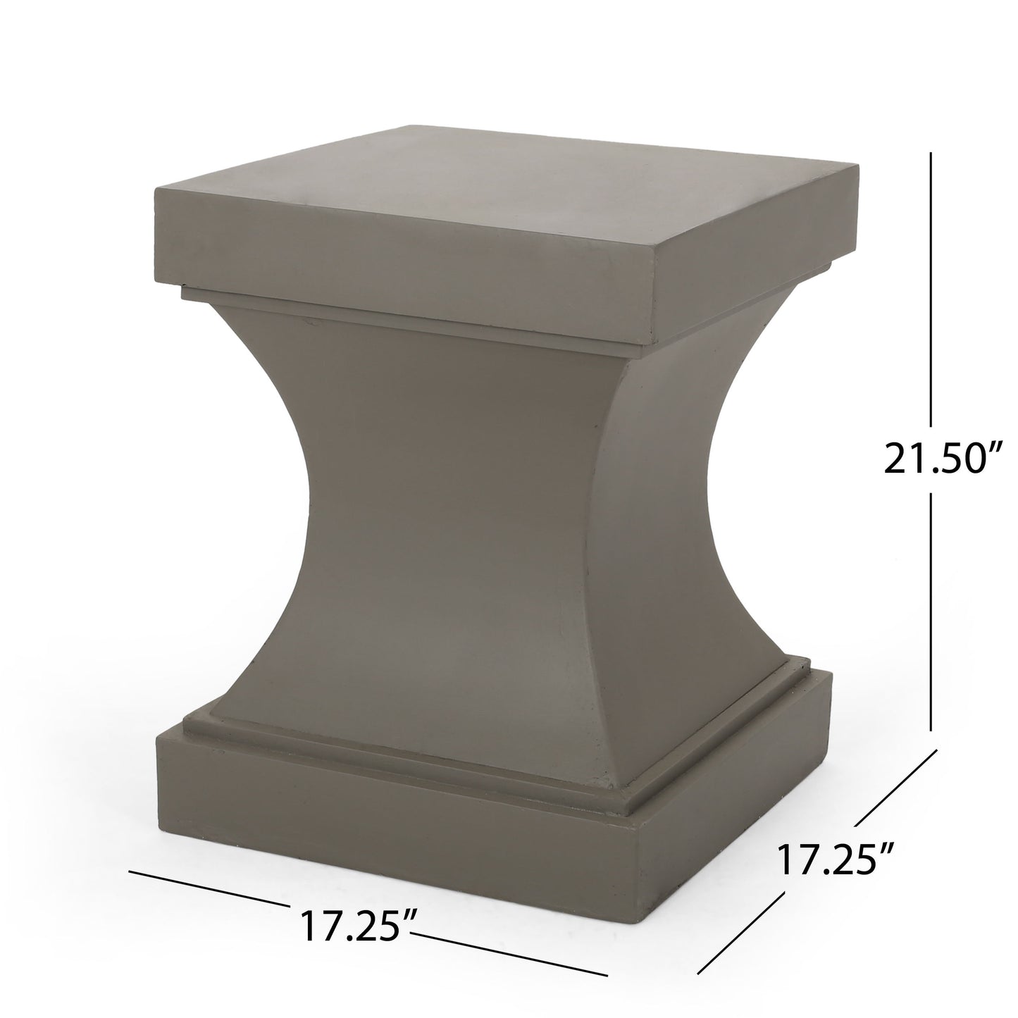 Modern Athena Side Table With Pedestal Design - Light Gray
