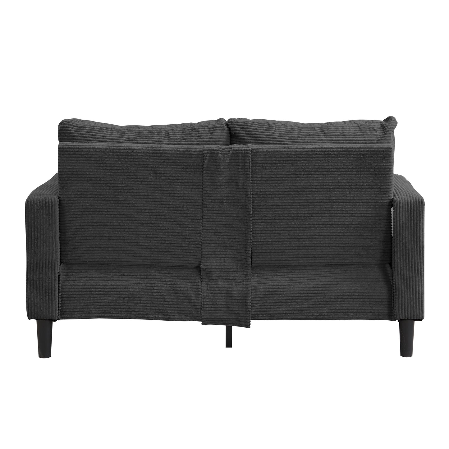 Modern Upholstered 57" High Resilience Loveseat Sofa, 2 Seater - Dark Gray