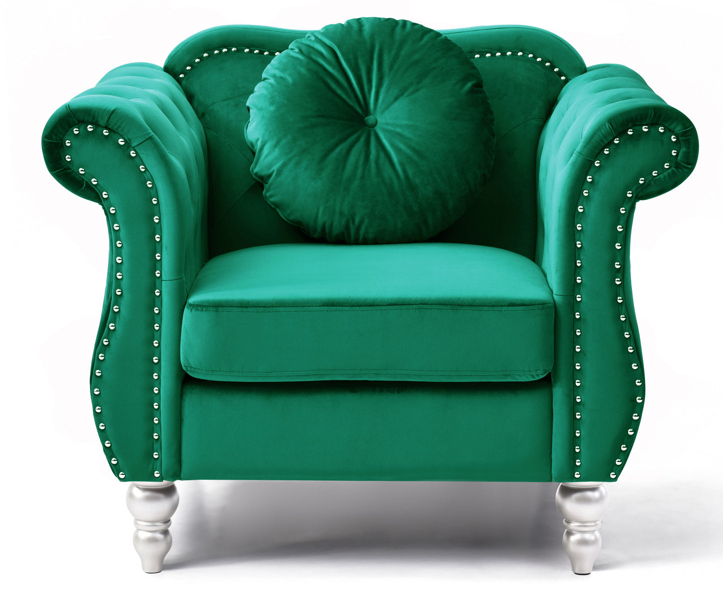 Chic Transitional Chair - Green