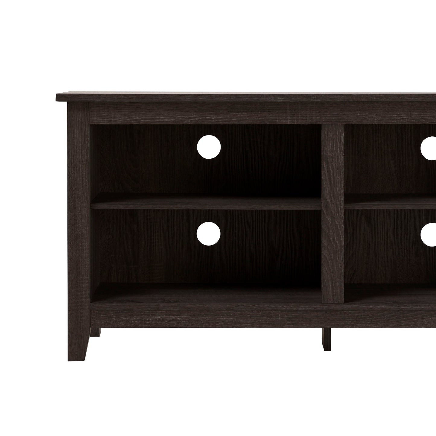 Modern Transitional 3 Shelf Open Storage 70" TV Stand For 80" TVs - Charcoal
