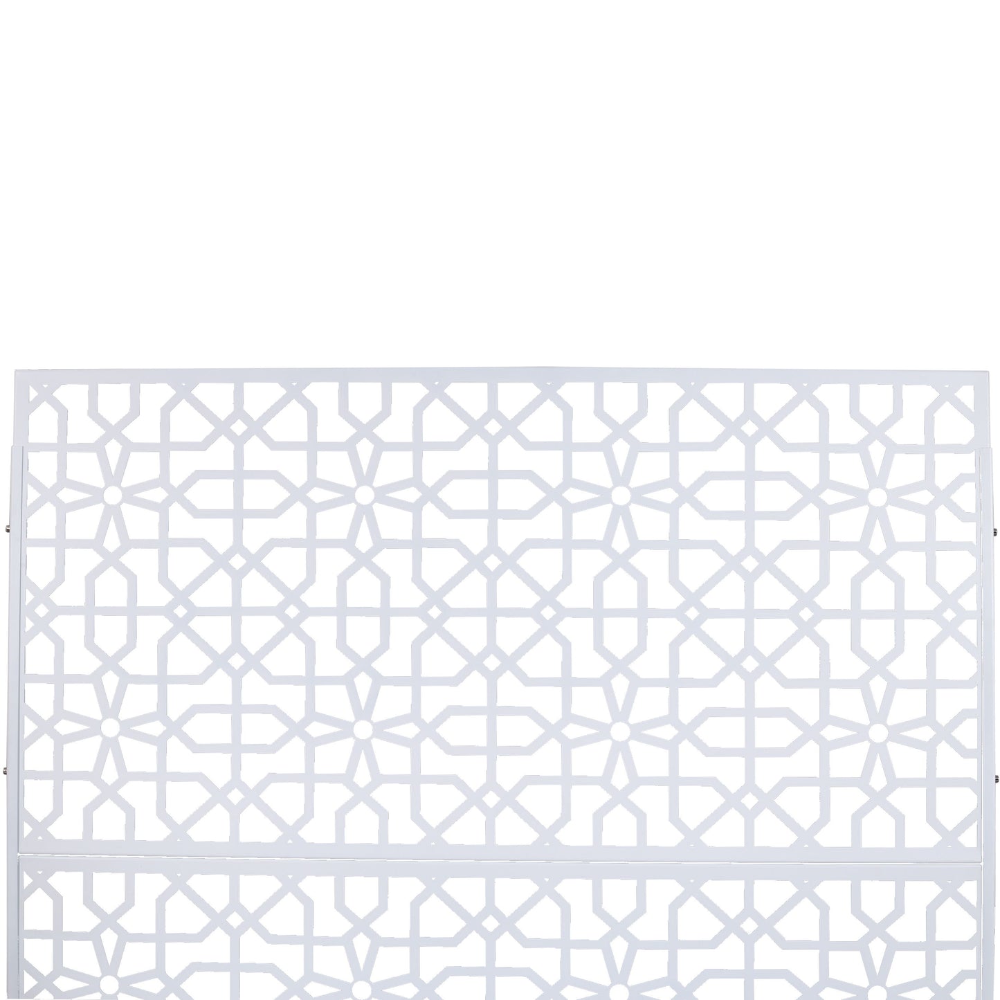 Outdoor & Indoor Metal Privacy Screen Freestanding Decorative Privacy Screen - White