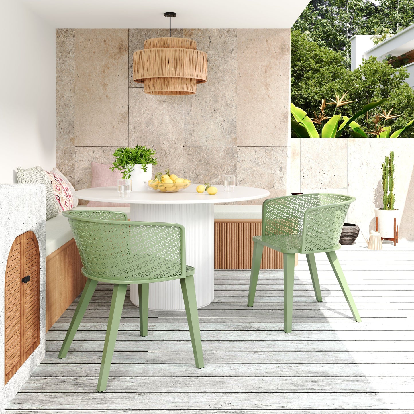 Milan - Outdoor Dining Chair (Set of 2) - Green