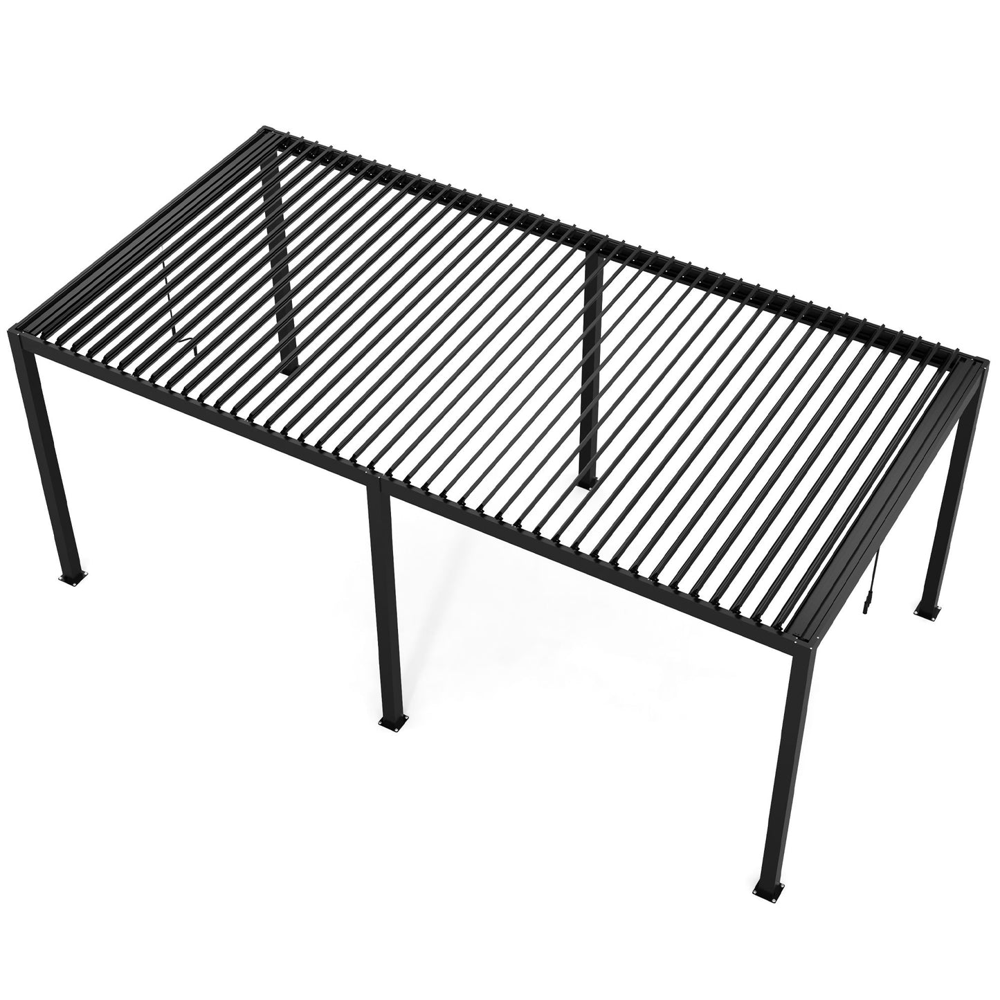 10 x 19 Ft Louver Pergola Frame & Steel Louvers - Black