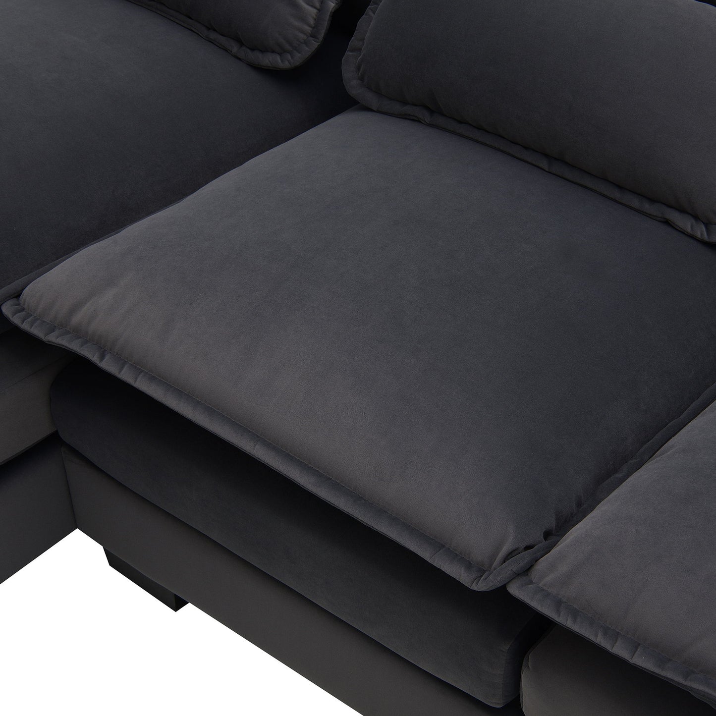 Modern U-Shaped Sectional Sofa With Waist Pillows, 6 Seat Upholstered Symmetrical Sofa Furniture, Sleeper Sofa Couch With Chaise Lounge - Gray