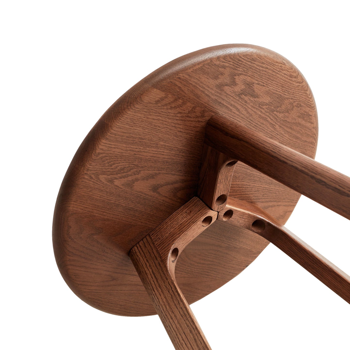 Round Small End Table, Side Table For Bedroom & Balcony - Walnut