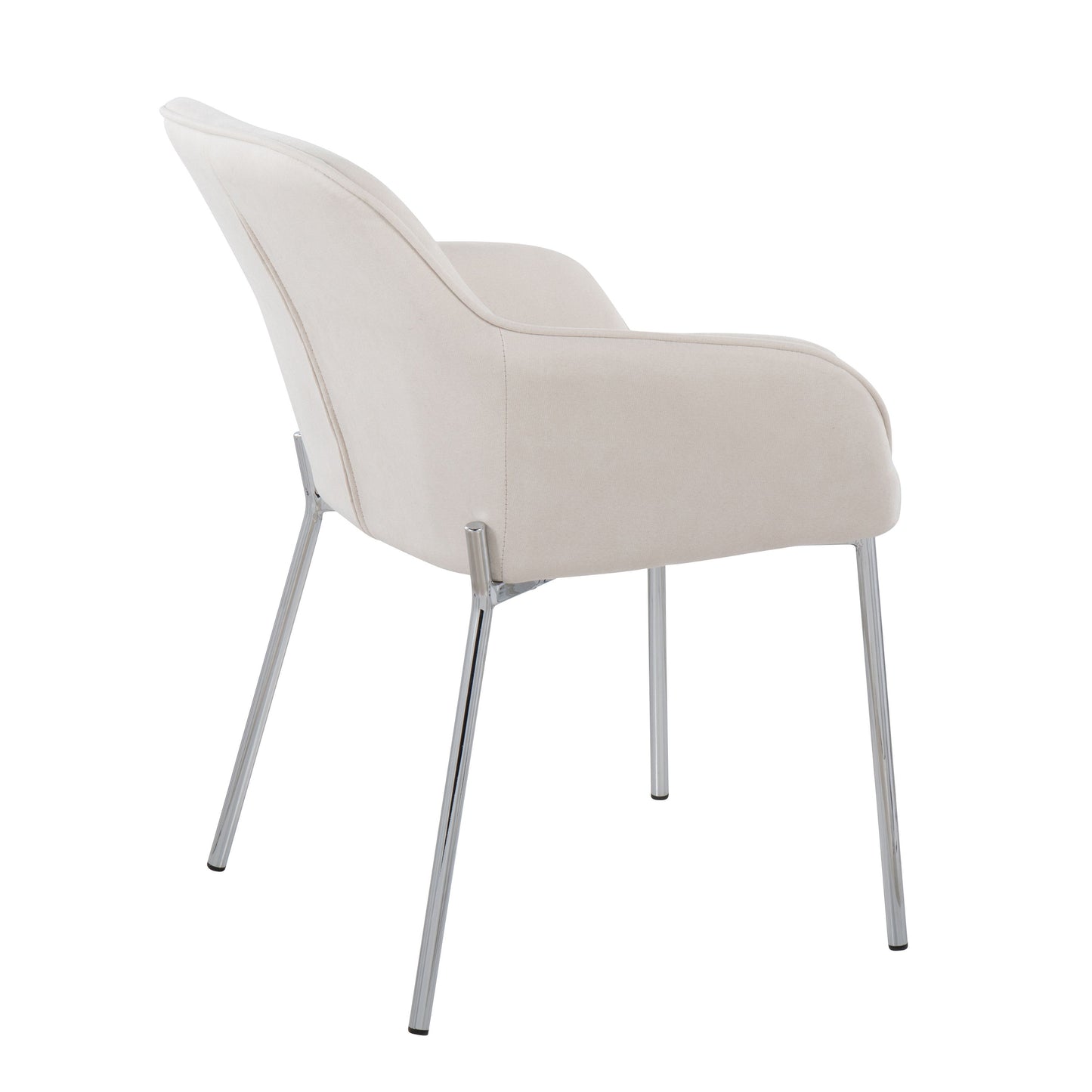 Daniella - Contemporary Dining Chair (Set of 2) - Chrome / Cream